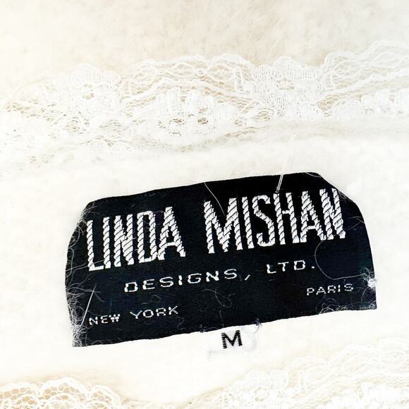 Linda Mishan Cashmere Lace Cream Sweater Size M Paris - Picture 2 of 4